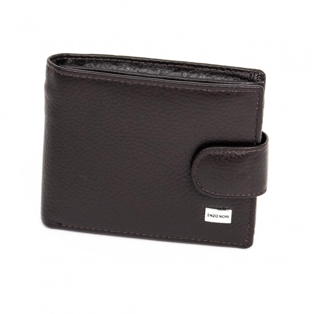 Мъжки портфейл ENZO NORI модел LEON естествена кожа кафяв